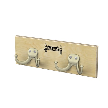 Jonti-Craft Wall Mount Coat Rail, 2 Hooks 0756JC